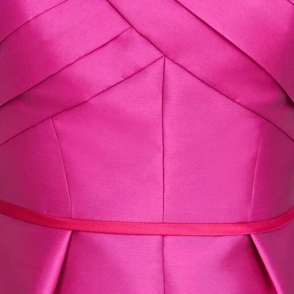 NEW Kay Unger Tea-Length Cerise/Bright Pink Dress - Picture 4 of 5